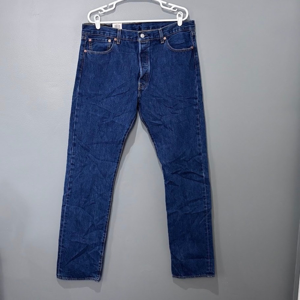 Levi's 501 Original Jeans Mens 36x36 Blue Cotton Straight Leg Button Fly Classic